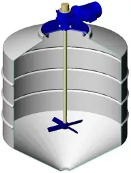 Емкость ФМ 500 в обрешетке N с пищевой лопастной мешалкой белая