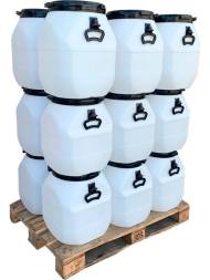 Бочка пластиковая квадратная с ручками и крышкой ЕВРОСТАНДАРТ, 50 л, белый [БПК 50]